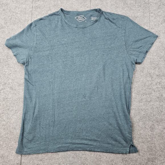 Alex Crane Shirt Tee Mens Large Blue Linen Crewneck Minimal Coastal Portugal - Picture 1 of 5